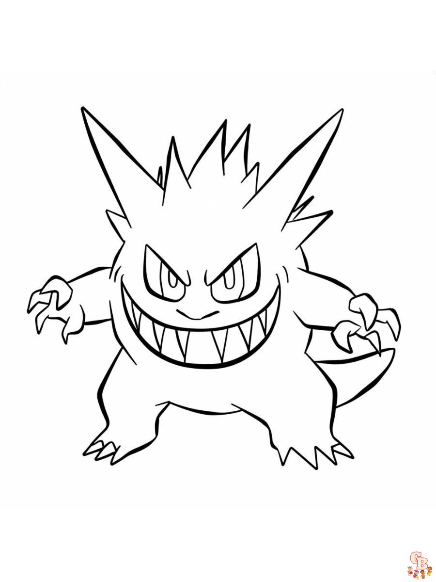 pokemon gengar coloring pages printable