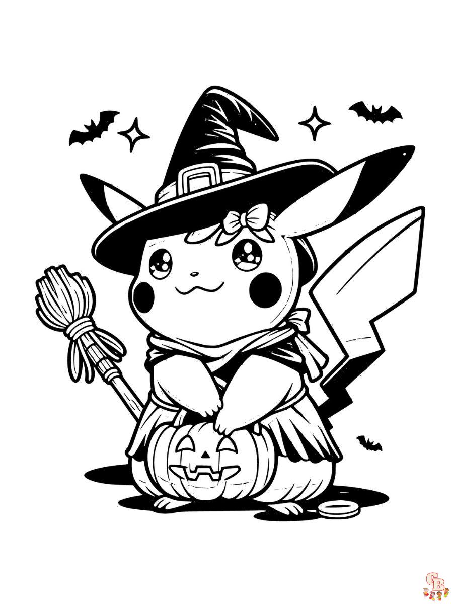 pokemon halloween coloring pages