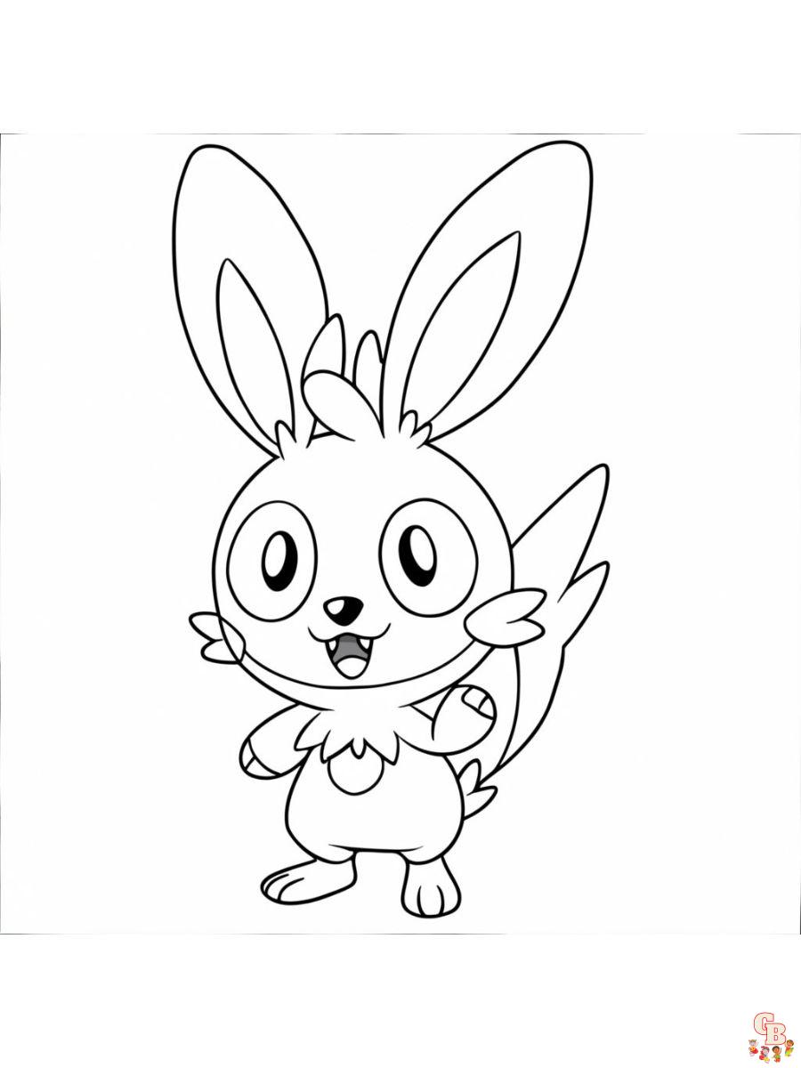 pokemon scorbunny coloring page