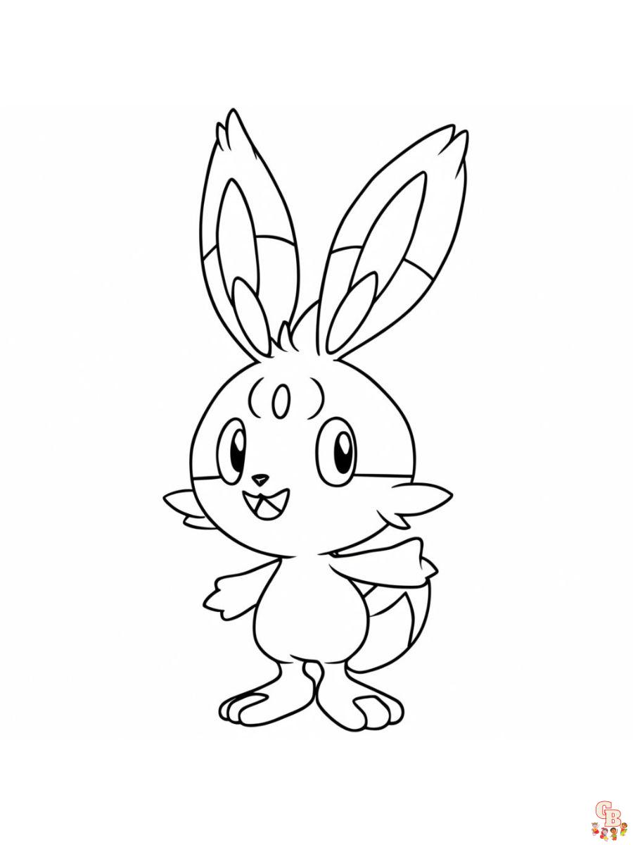 pokemon scorbunny coloring pages printable