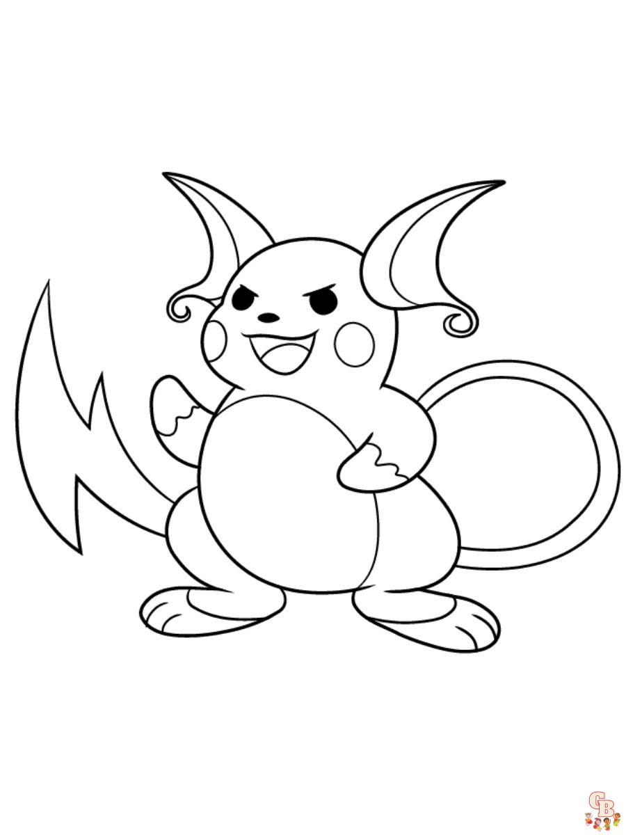 raichu pokemon coloring page