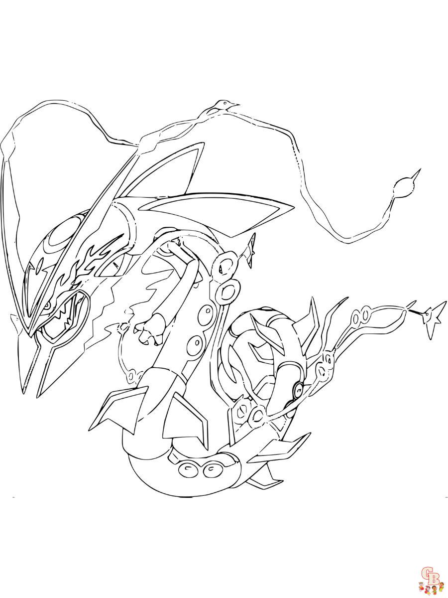 rayquaza mega pokemon coloring pages