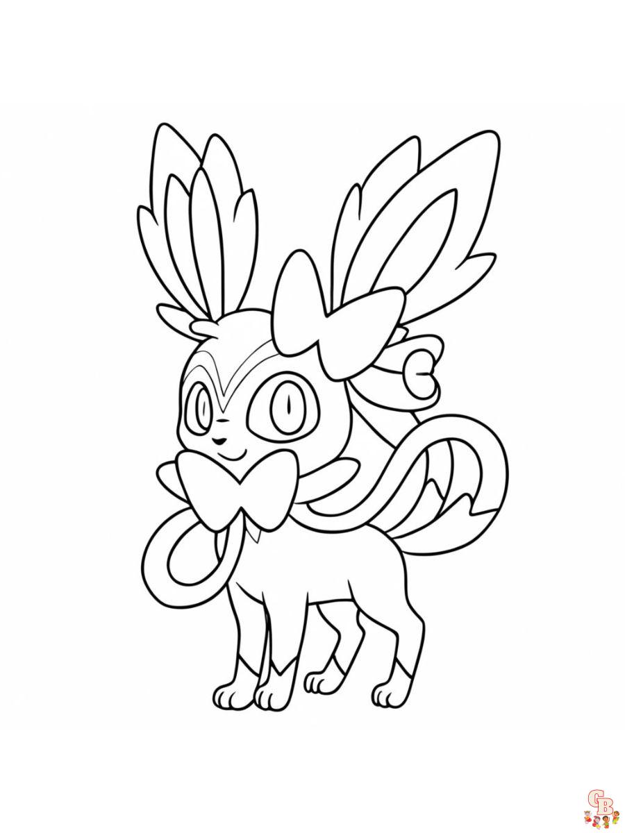 sylveon pokemon coloring pages printable