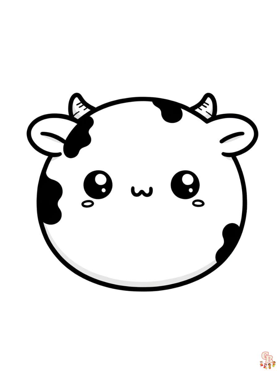 Cow Squishmallow coloring pages to print