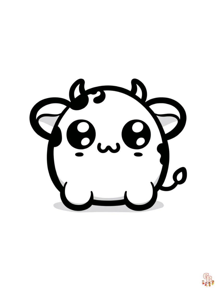 Printable Cow Squishmallow coloring page