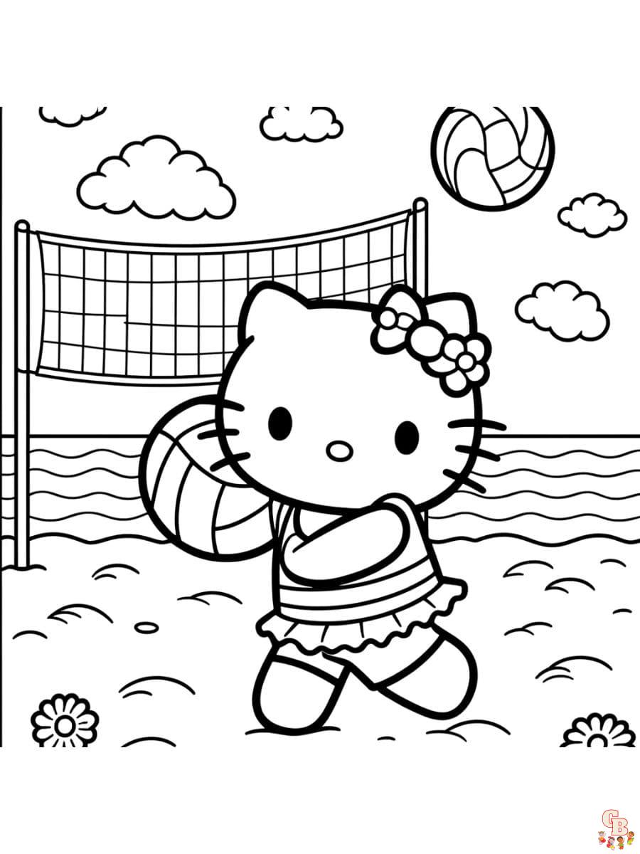 hello kitty summer coloring sheets