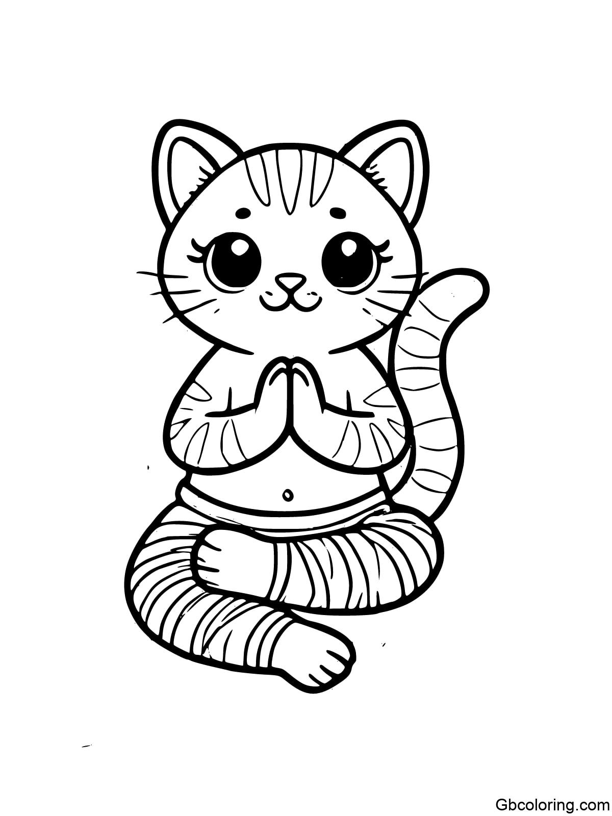 Kitty Yoga Coloring Page