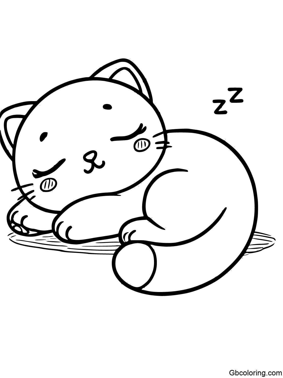 A sleepy baby cat lying down with its eyes closed.